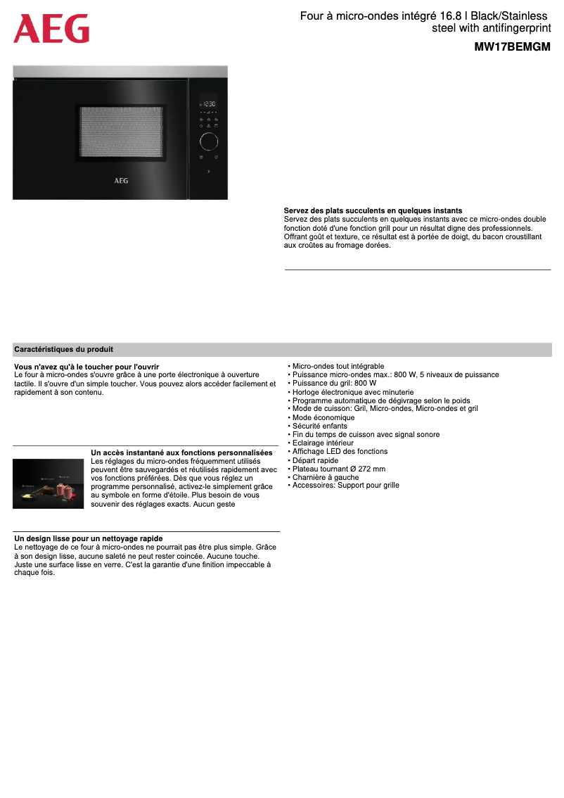 Image de la première page du manuel de l'appareil MW17BEMGM