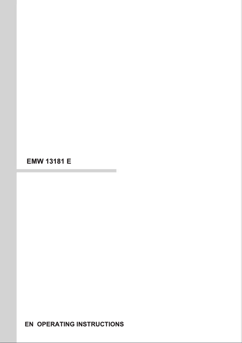 Image de la première page du manuel de l'appareil EMW 13181 E