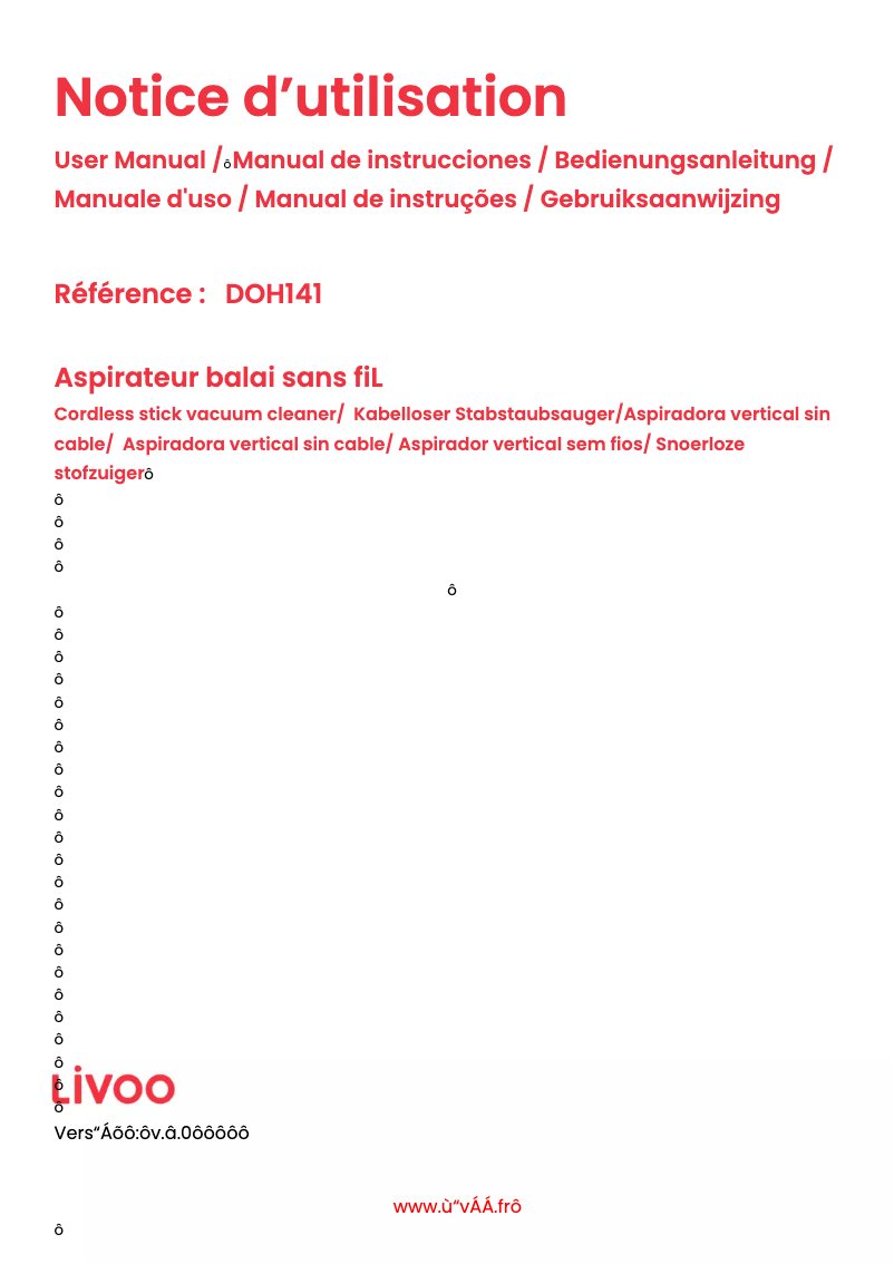 Page n°1 - Manuel utilisateur Livoo DOH141