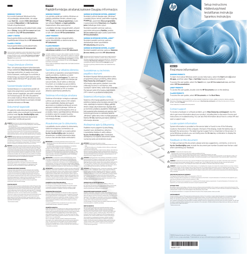 Image de la première page du manuel de l'appareil ENVY x360