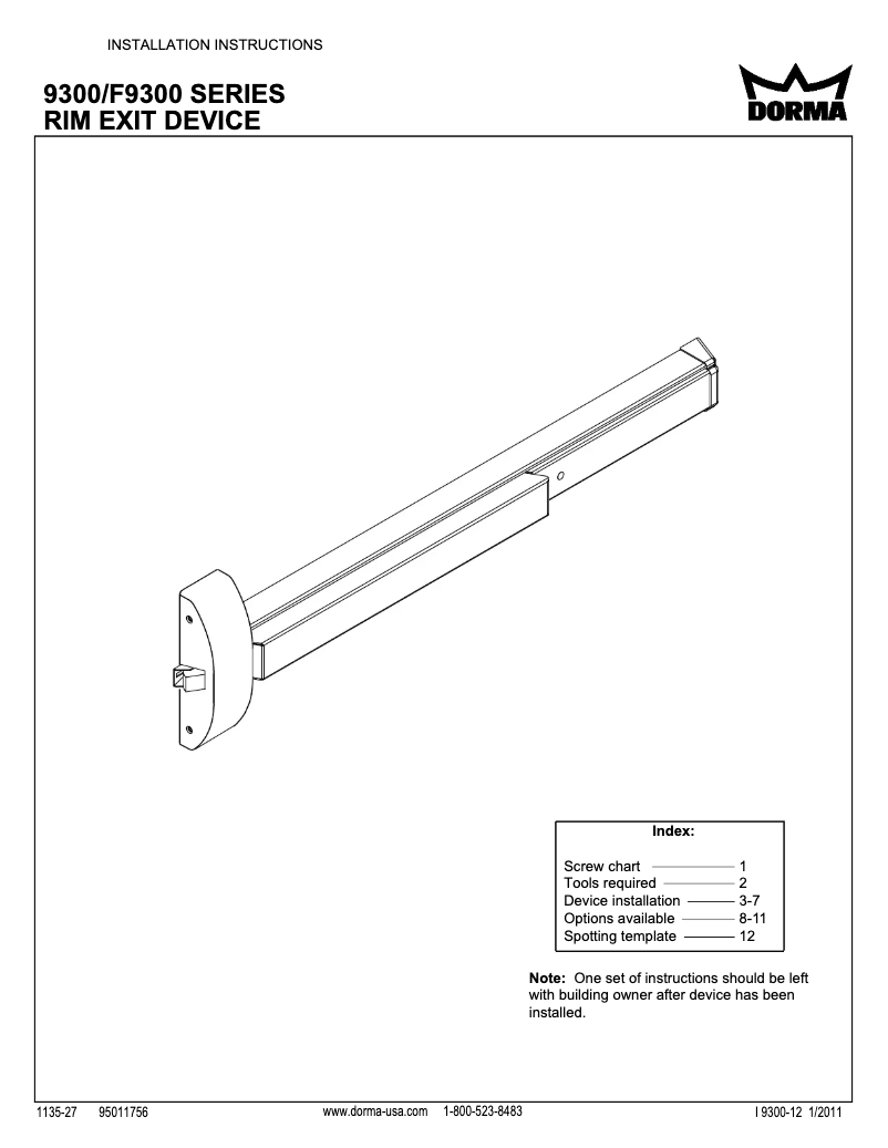 Image de la première page du manuel de l'appareil 9300