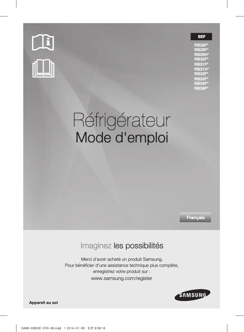 Page n°1 - Manuel utilisateur Samsung RB31FEJNBSS