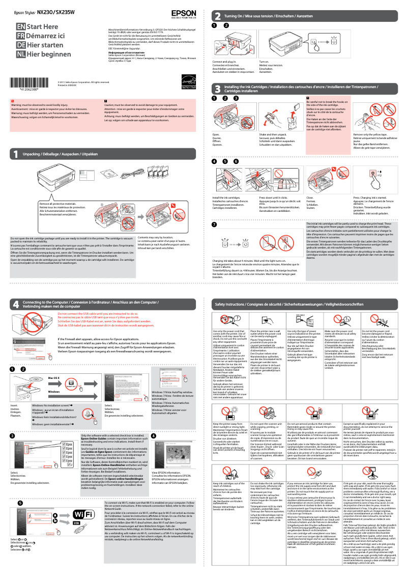 Page n°1 - Manuel utilisateur Epson Stylus NX230