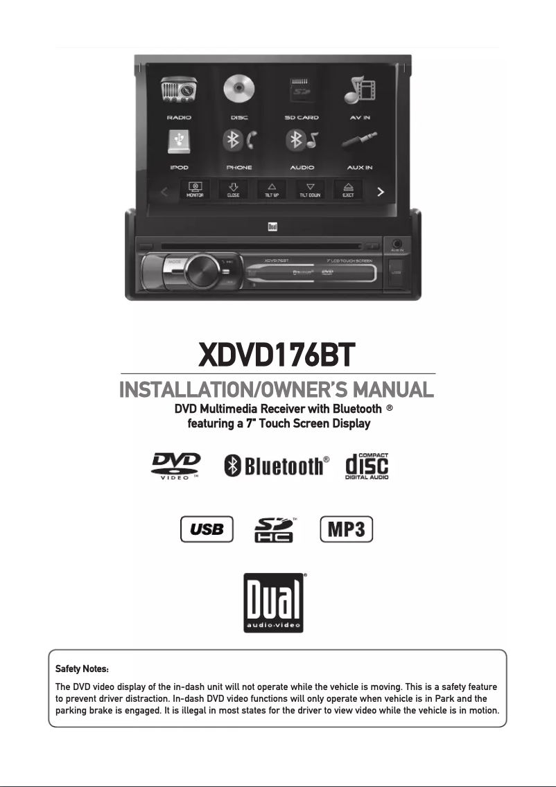 Page 1 de la notice Manuel utilisateur Dual XDVD176BT