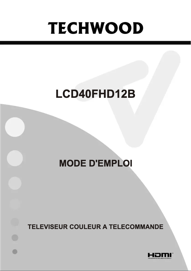 Page n°1 - Manuel utilisateur Techwood LCD40FHD12B