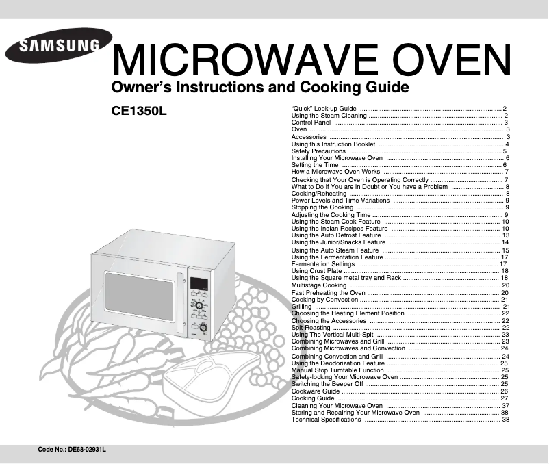 Page 1 de la notice Manuel utilisateur Samsung CE1350L