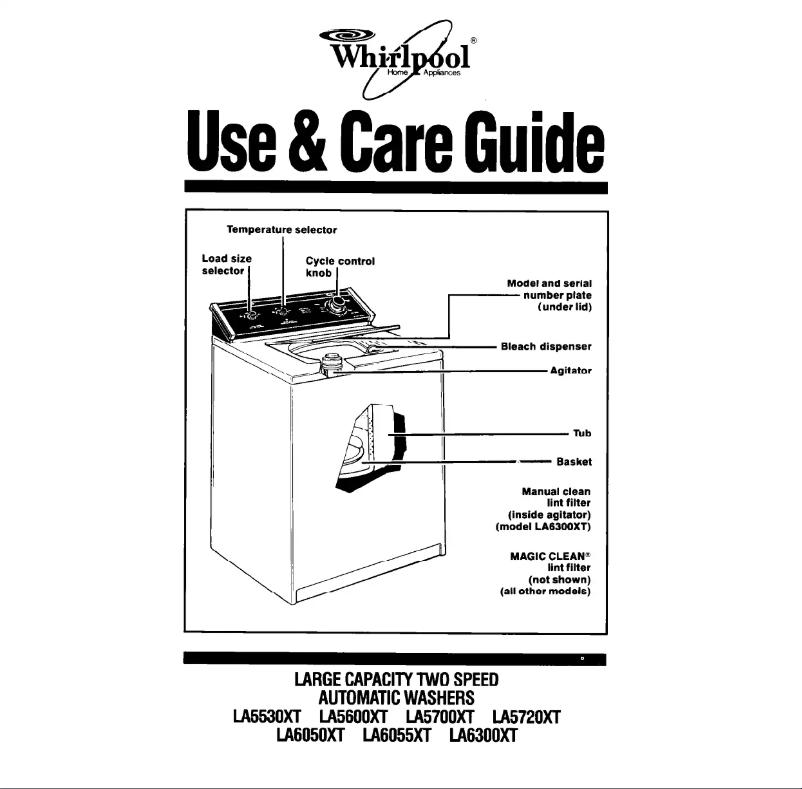 Page 1 de la notice Manuel utilisateur Whirlpool LA5530XT