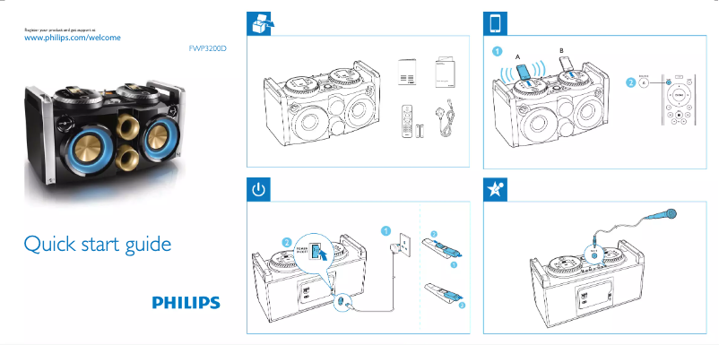Page 1 de la notice Guide de démarrage rapide Philips FWP3200D
