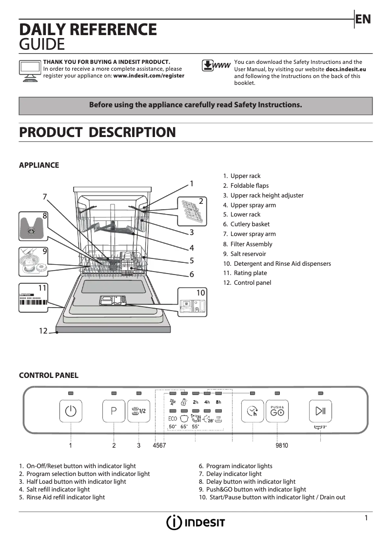 Page n°1 - Manuel utilisateur Indesit DFC 2B+19 AC