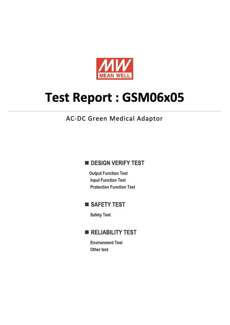 Page n°1 - Fiche technique Mean Well GSM06E05-P1J