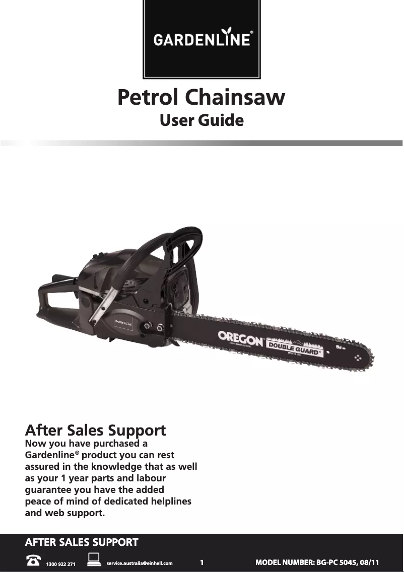 Page n°1 - Manuel utilisateur Gardenline BG-PC 5045