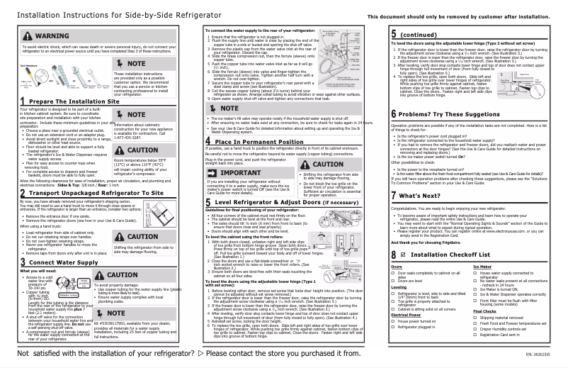 Image de la première page du manuel de l'appareil CRSH232PB