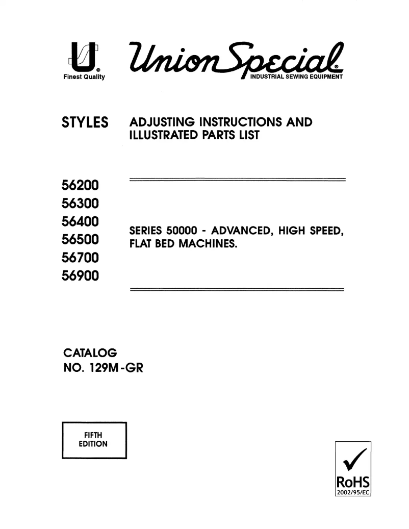 Page 1 de la notice Manuel utilisateur Union Special 56900H