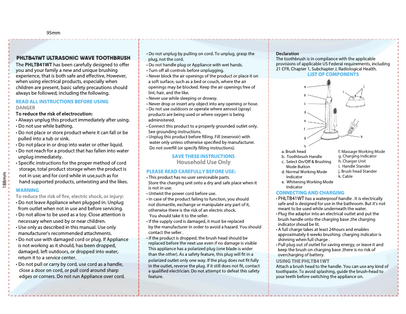Page n°1 - Manuel utilisateur Pyle PHLTB41WT