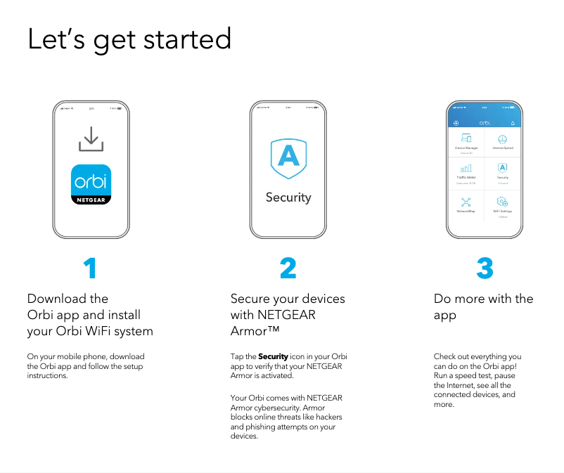 Image de la première page du manuel de l'appareil Orbi RBK842