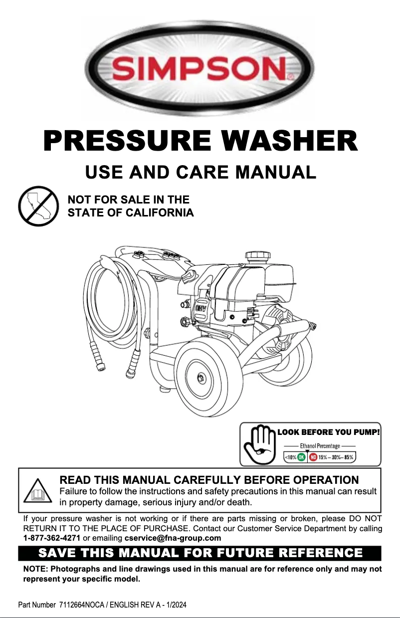 Page 1 de la notice Manuel utilisateur Simpson PowerShot PS-61002-S