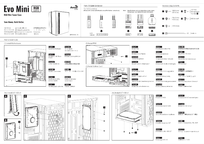 Page 1 de la notice Manuel utilisateur AeroCool Evo Mini