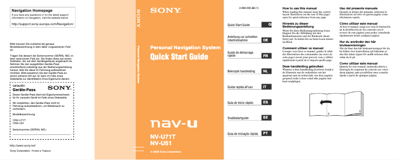 Page n°1 - Manuel utilisateur Sony NV-U51F