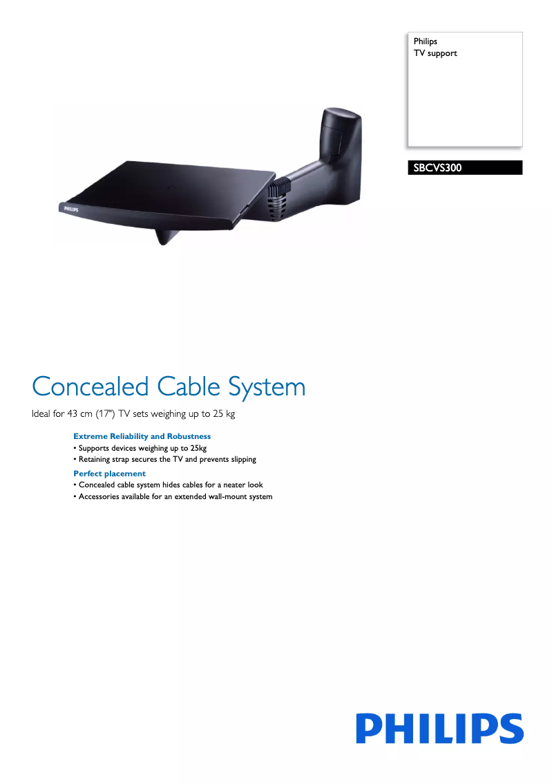 Page 1 de la notice Brochure Philips SBCVS300