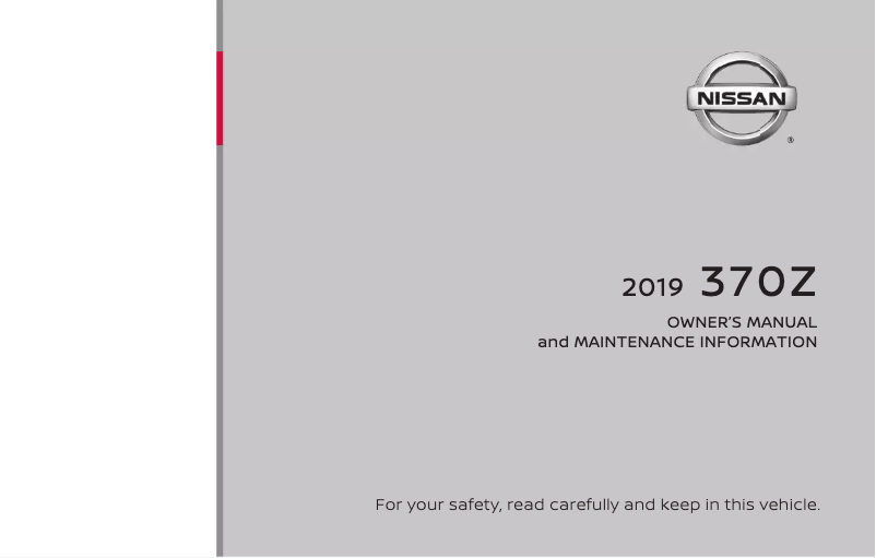 Image de la première page du manuel de l'appareil 370Z Coupe (2019)