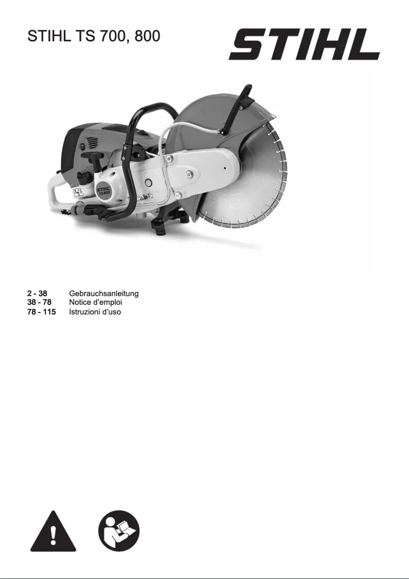 Page 1 de la notice Manuel utilisateur Stihl TS 700