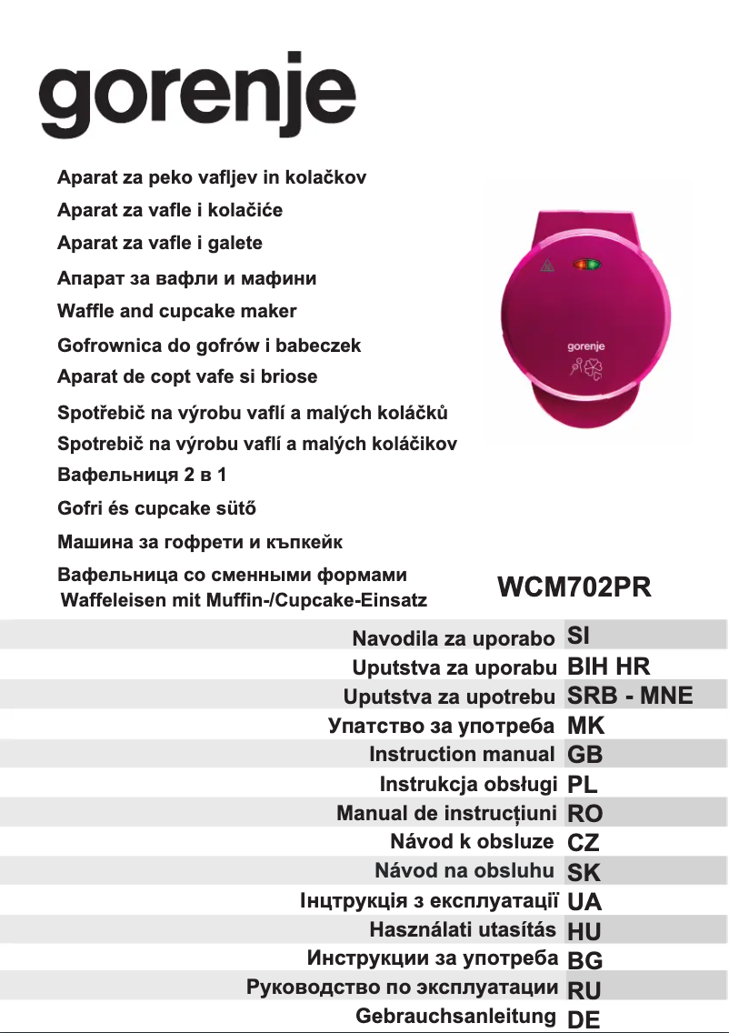 Page n°1 - Manuel utilisateur Gorenje WCM702PR