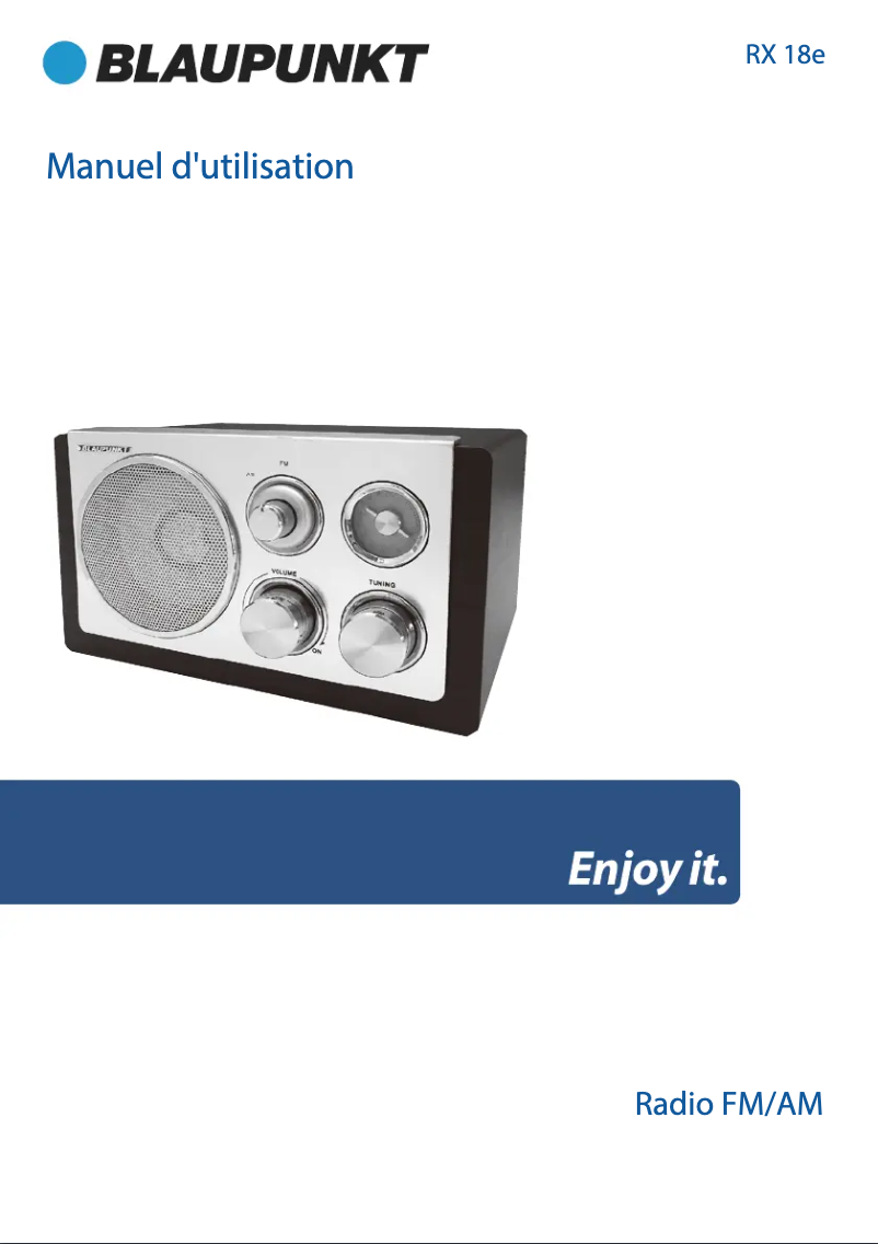 Page 1 de la notice Manuel utilisateur Blaupunkt RX 18e