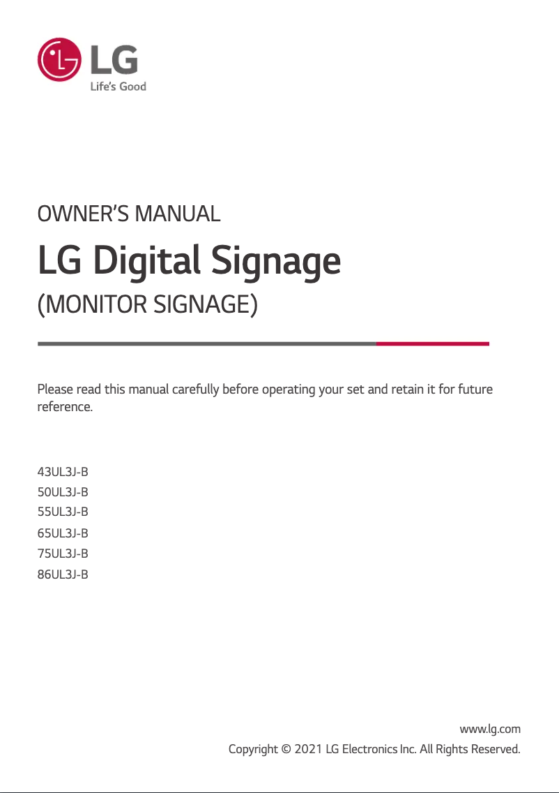 Image de la première page du manuel de l'appareil 43UL3J-B