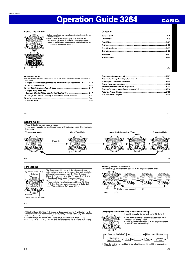 Image de la première page du manuel de l'appareil Collection AE-1100W-1AVEF