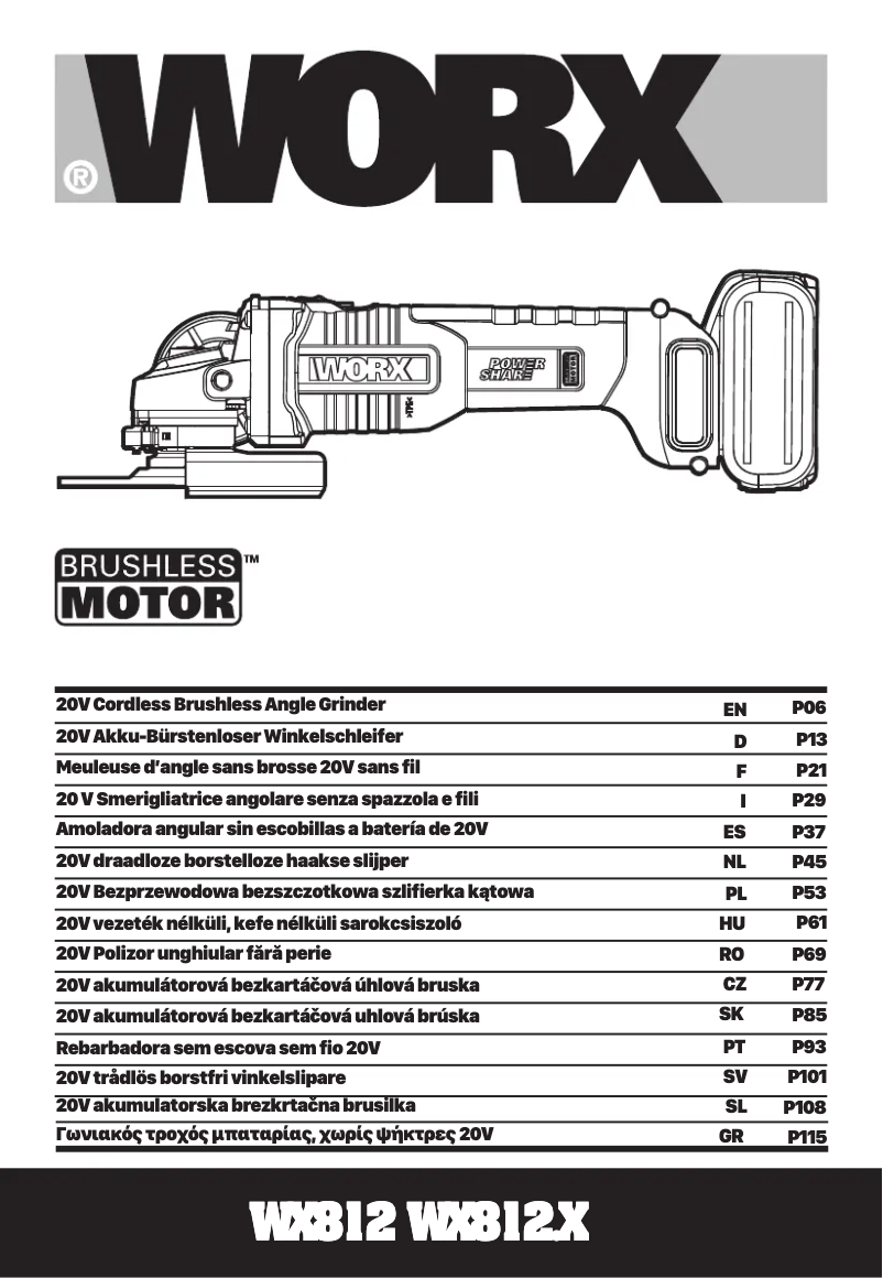 Page 1 de la notice Manuel utilisateur Worx WX812