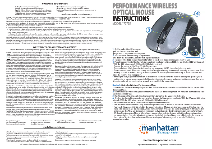 Image de la première page du manuel de l'appareil Performance 177795