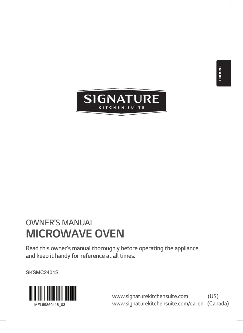 Page 1 de la notice Manuel utilisateur LG SKSMC2401S