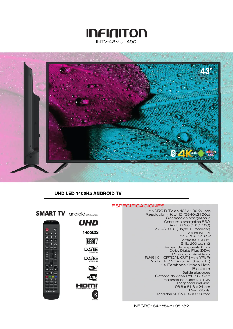 Page 1 de la notice Manuel utilisateur Infiniton INTV-43MU1490