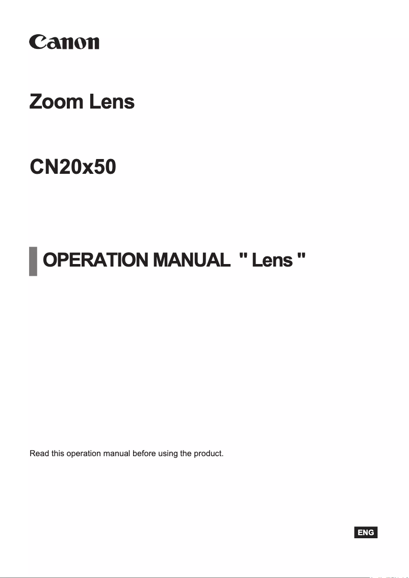 Page 1 de la notice Manuel utilisateur Canon CN20X50 IAS H E1/P1