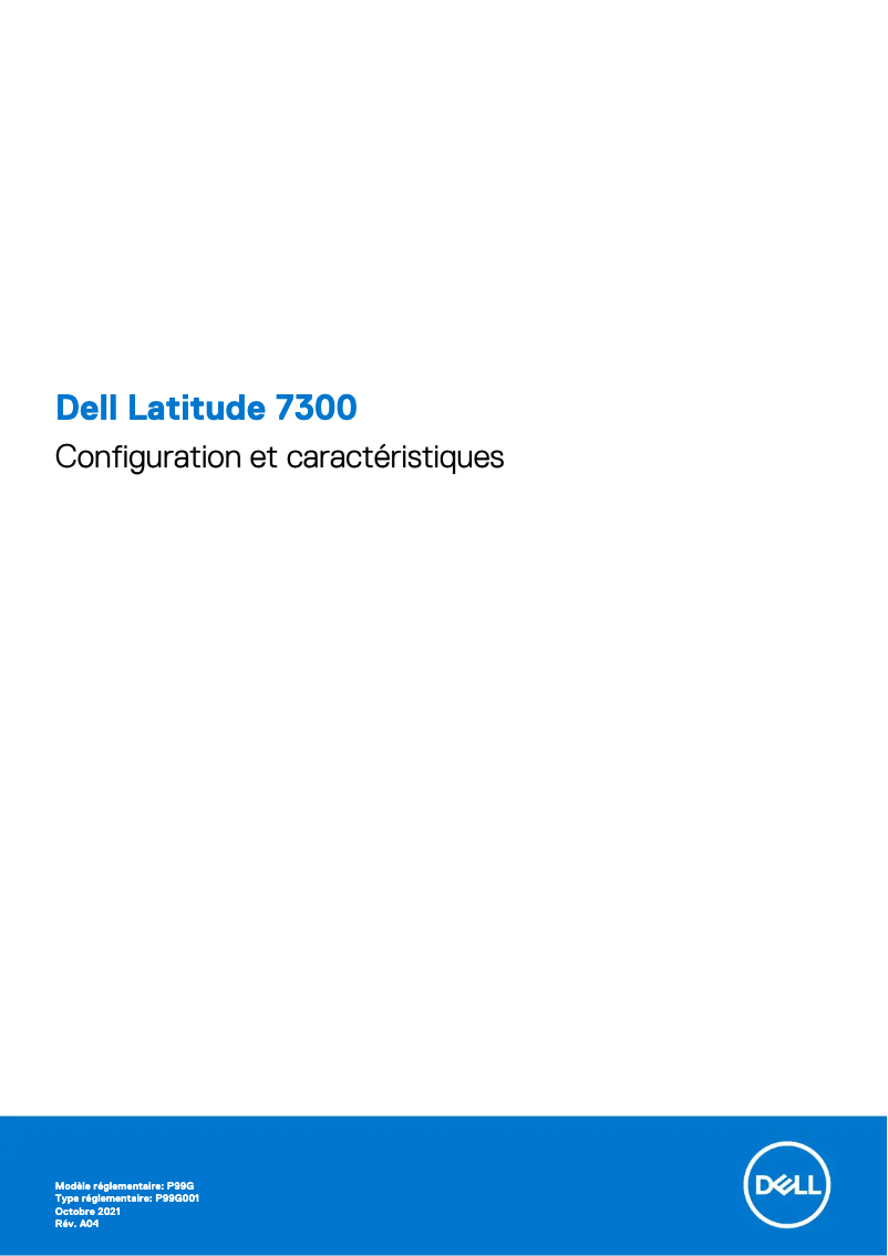 Page 1 de la notice Manuel utilisateur Dell Latitude 7300