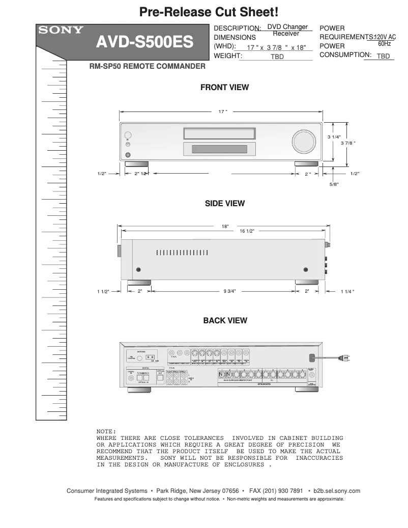Page 1 de la notice Guide d'installation Sony AVD-S500ES