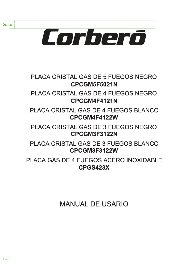 Page n°1 - Manuel utilisateur Corbero CPGS423X