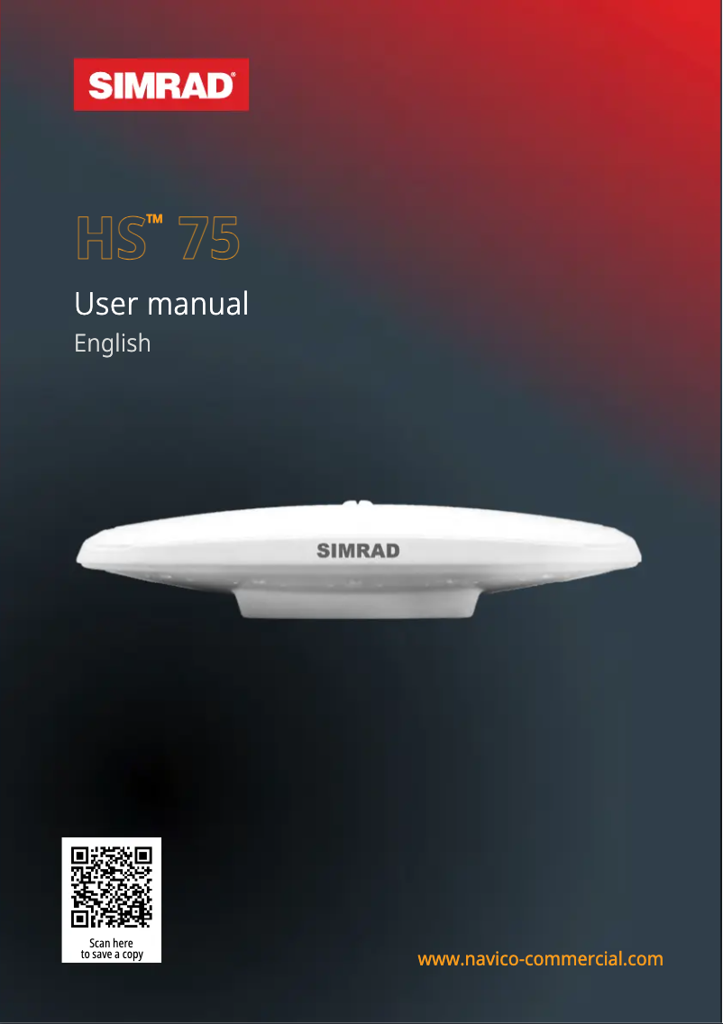 Page n°1 - Manuel utilisateur Simrad HS75