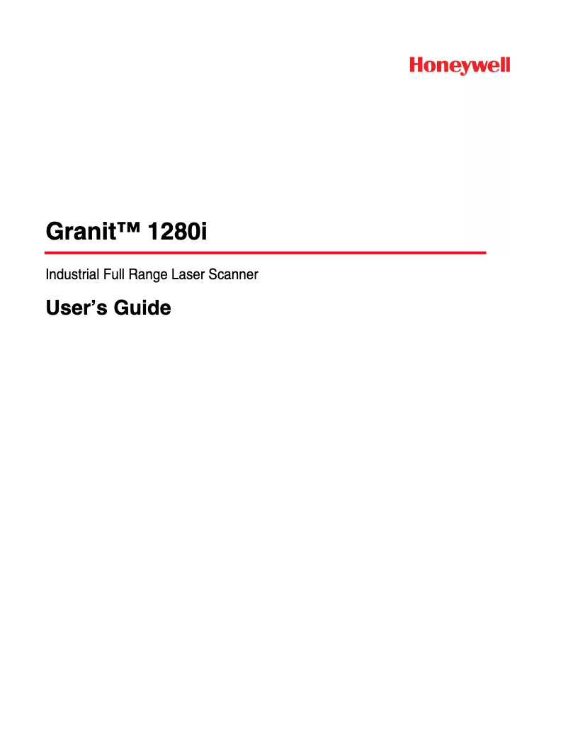 Page 1 de la notice Manuel utilisateur Honeywell Granit 1280i
