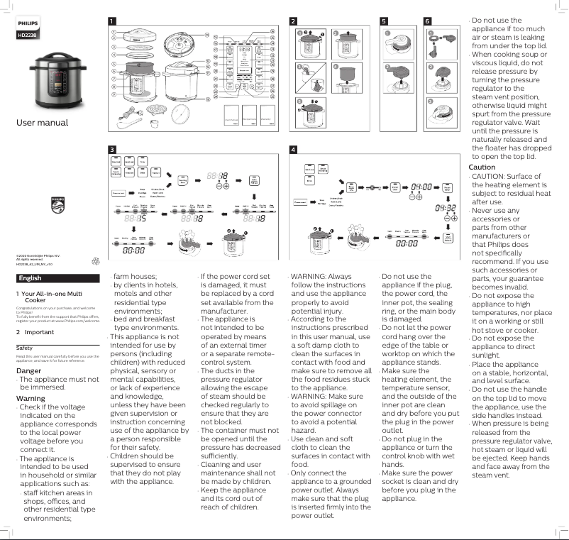 Page n°1 - Manuel utilisateur Philips HD2238