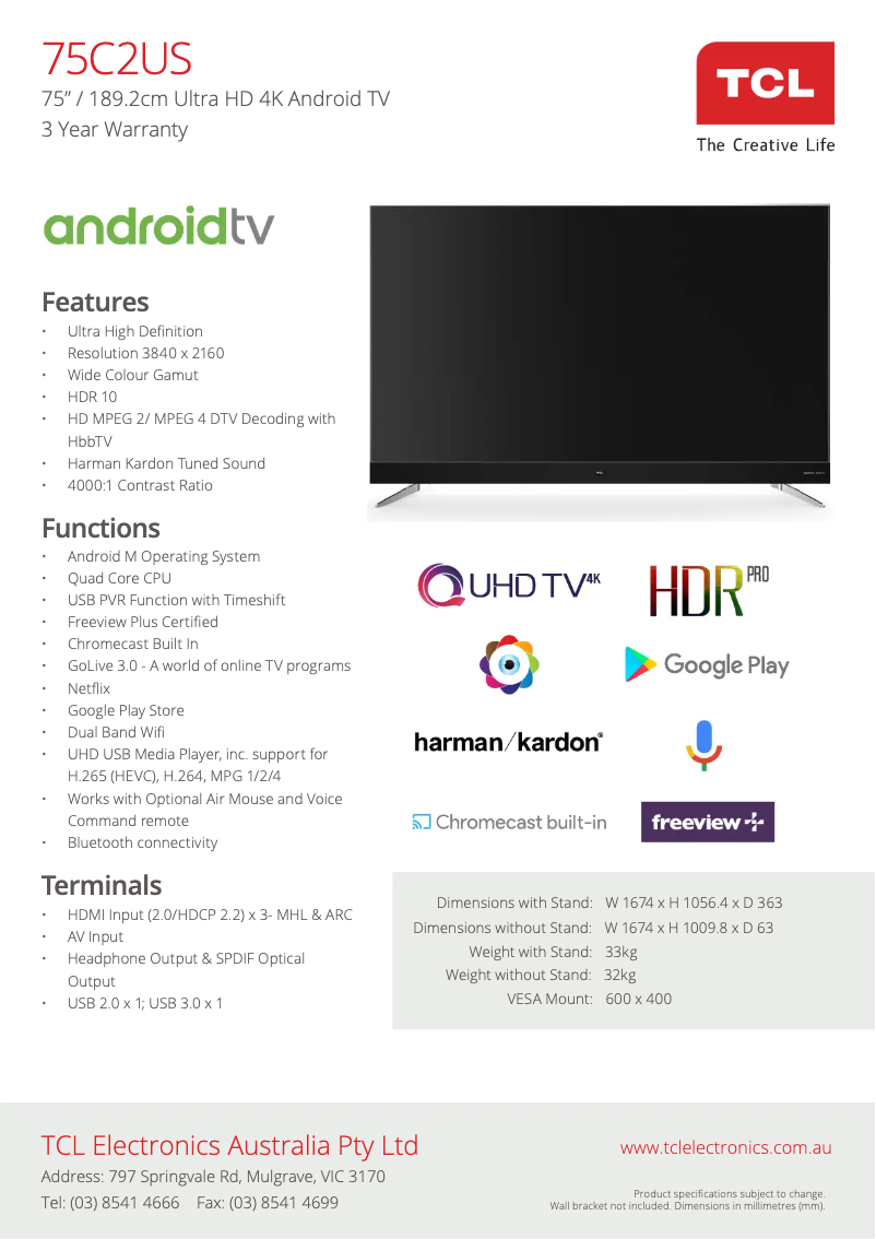 Imagen de la primera página del manual del dispositivo 75C2US