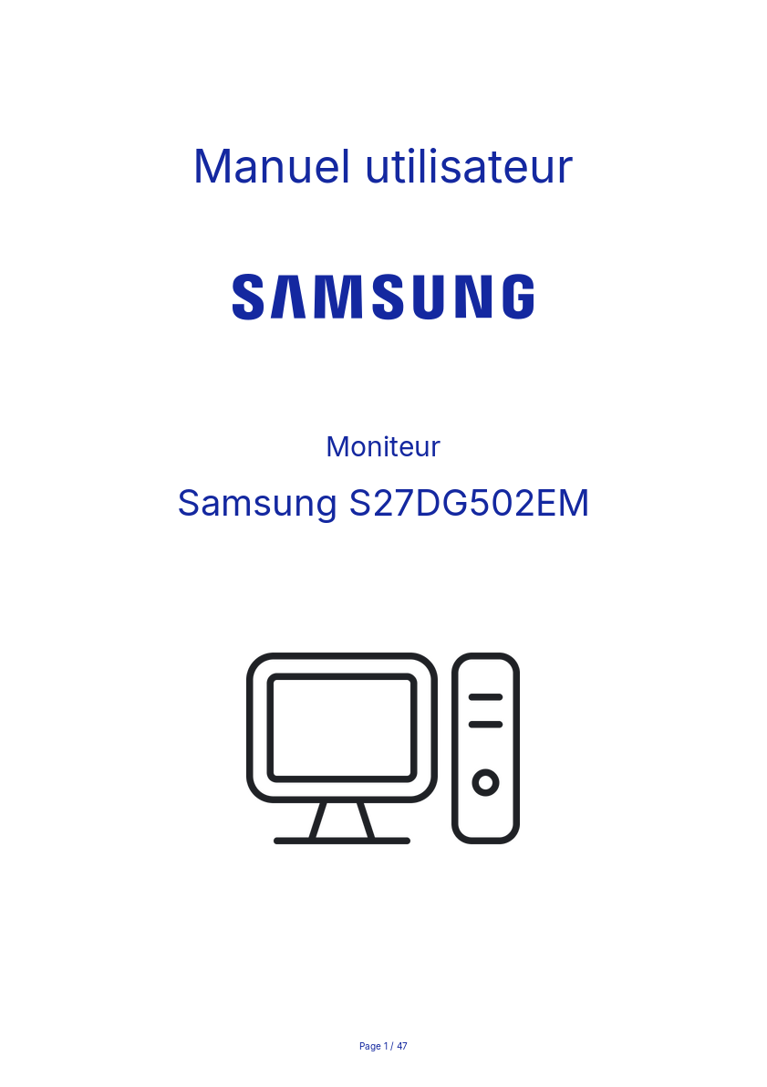 Page n°1 - Manuel utilisateur Samsung S27DG502EM