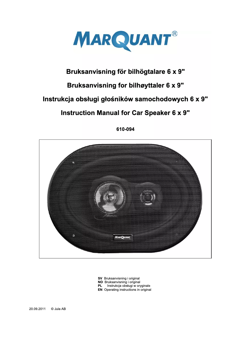 Página 1 del manual Manual de usuario Marquant 610-094