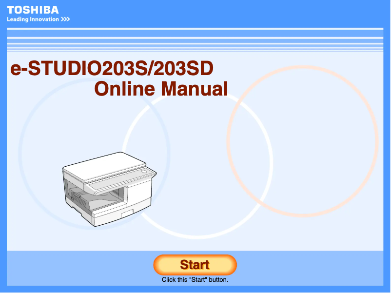 Imagen de la primera página del manual del dispositivo e-studio 203SD