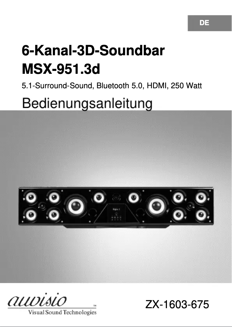 Page n°1 - Manuel utilisateur Auvisio ZX-1603-945