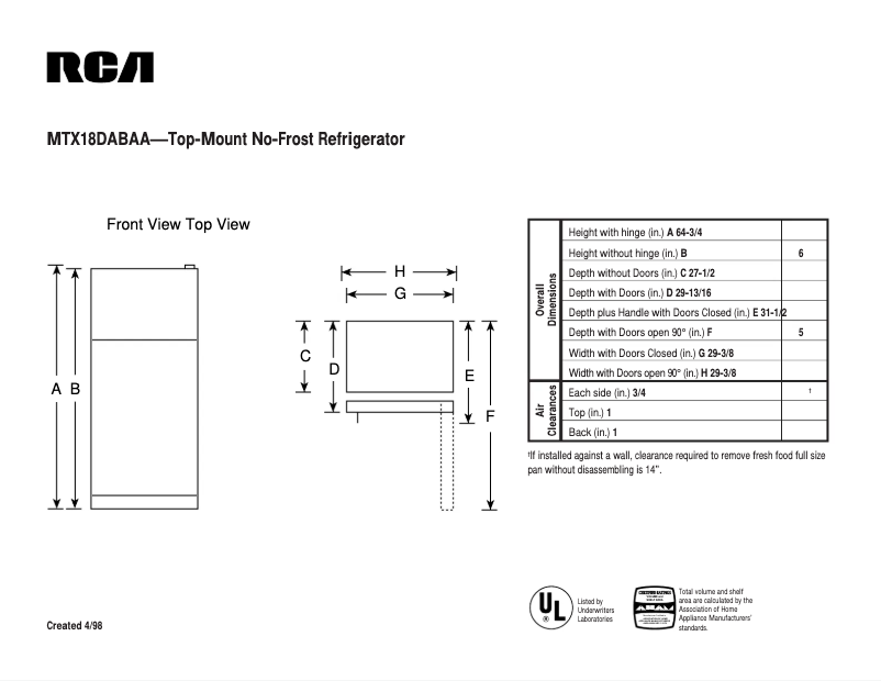Image de la première page du manuel de l'appareil MTX18DABAA