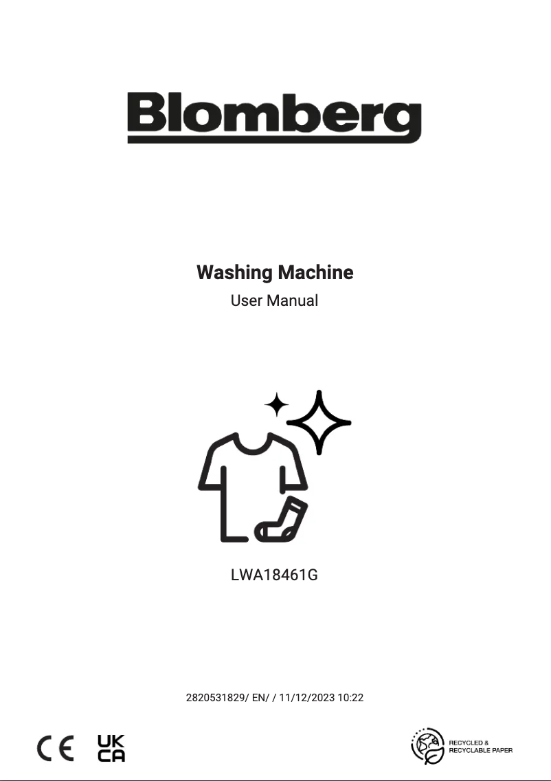 Page n°1 - Manuel utilisateur Blomberg LWA18461G