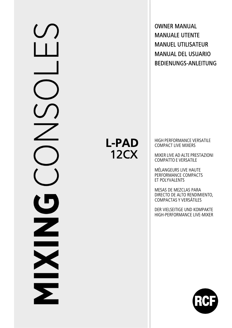 Image de la première page du manuel de l'appareil L-PAD 12CX