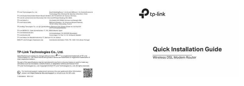Page n°1 - Manuel utilisateur TP-Link TD-W8970