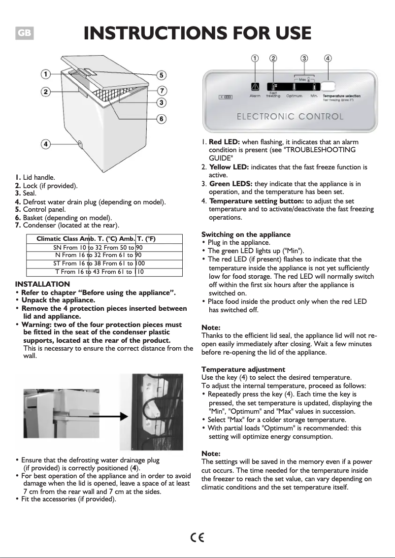 Page 1 de la notice Manuel utilisateur Bauknecht GTE 190 A++